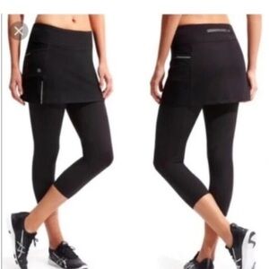 Athleta Black Skirted Capris